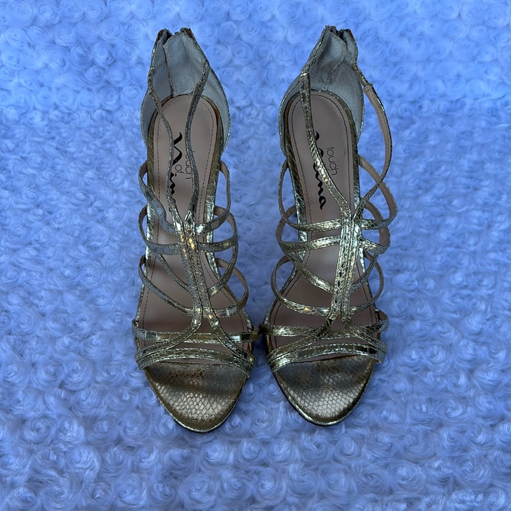 Gold Strappy Heels